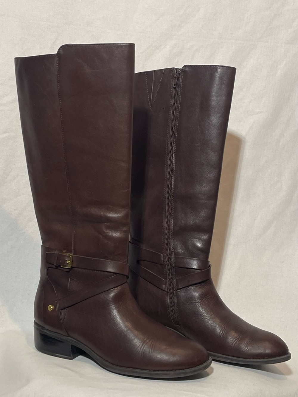 Lauren Ralph Lauren "Mariah" Brown Leather Riding Boots - Size 7B